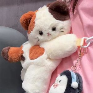 กระเป๋าเป้สะพายหลังผ้ากำมะหยี่น่ารักสำหรับผู้หญิง กระเป๋าสะพายข้างขนนุ่ม กระเป๋าเป้สะพายหลังลายแพนด้า กระเป๋าถือสำหรับเด็กและเยาวชน