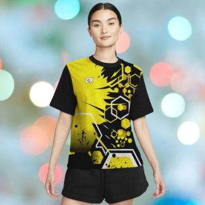 KAOS OLAHRAGA WANITA PRINTING/BAJU VOLLY WANITA/ATASAN OLAHRAGA WANITA/BAJU TRAINING/BAJU BADMINTON/BAJU BULUTANGKIS/KAOS VOLI IMPORT