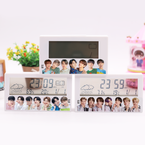 BTS Weather Alarm Clock Female Multi-Functional Gift Plastic Material BTS Jin V Entropy Available in Stock Celebrity Role