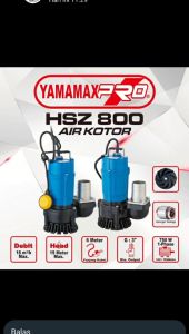 YAMAMAX PRO HSZ 800 M Pompa Celup Air Kotor Keruh 3 inch Manual 750Wat Submersible Pump 3" HSZ800