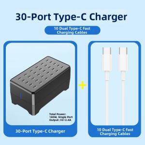 YUEHU | PD Fast Charging Desktop Charger Multi-Port USB with Type-C 30 Ports
