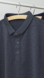 SANFERRIS Men Slim Fit Polo Short Sleeve Cotton Fiber Blend 3 Button Collar Semi Casual and Formal - SF2602
