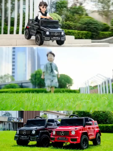 Beige รถไฟฟ้าเด็ก นั่งได้ทั้งเด็กและผู้ใหญ่ รถแบตเตอรี่คันใหญ่ 4รอบ ด้วยรีโมทคอนโทรล พอดีอายุ1-8ปี