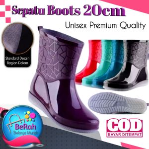 **Sepatu Wanita Boot Karet Anti Air & Boots Tinggi 20cm**