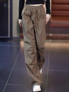 WANGGONGZHU | High Waist Straight Leg Workwear Pants Women Spring Autumn 2025 New Style Casual Loose Fit Sports Mountain Climbing Long Trousers