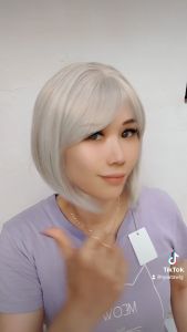 Ryuuta Wig Basic Cap Short Bob Grey Blonde There 12 inch 30 cm