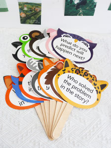 English Reading Comprehension Question Whiteboard Animal Card Erasable Classroom Training Story Retelling Interactive Teaching Aids