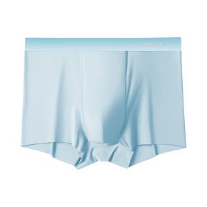 miiow | Mens Ice Silk Briefs Breathable Thin Antibacterial Large Size Boxer Shorts Comfortable Underwear For Summer Four Corner Design