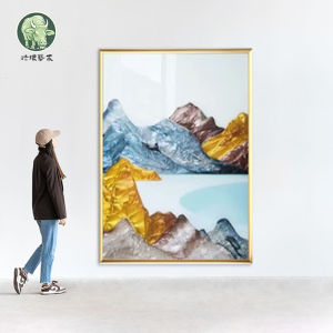 New Chinese Style Decorative Painting FL.ART Enamel Color Drawing Rising Sun And Everflowing Water for Hallways And Entrances
