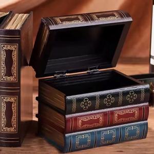 Hộp Sách Giả Bằng Gỗ Cổ Điển Trang Trí Cổ Xưa Dùng Để Đựng Đồ Trang Sức Đồ Trang Trí Trang Trí Kệ Văn Phòng Nhựa Thân Thiện Với Môi Trường