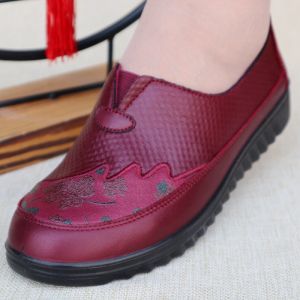 Old Beijing Comfortable Soft Bottom Cloth Shoes Womens Spring Autumn Wide Foot Fat Shoes Easy to Wear Casual Flat Heel