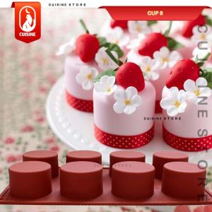 Cetakan Kue Puding Coklat Loyang Silikon Mousse Cake CUP 8 5.5 cm Bulat / Catakan lilin Resin Sabun