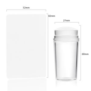 Transparent Silicone Nail Art Stamping Kit French Design For Manicure Plate Scraper Seal Stamp Transfer Printing Decal Tools