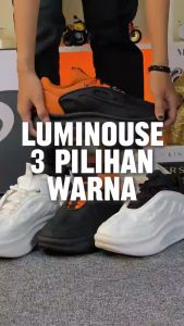 Sepatu Sneakers LUMINOUSE Hitam Orange Sports Basket Kasual Future - E23 -LUCKY