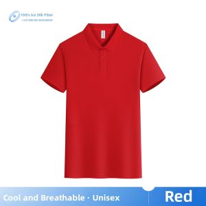 Ice Silk Turn-down Collar Polo Shirt T-Shirts