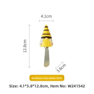 Spring Bee Sunflower Fairy Ceramic Dessert Plate Butter Dish Dining Utensils Western Style Irregular Shape Home Use Cartoon Pattern