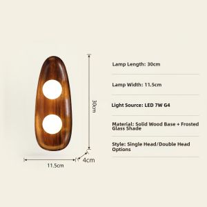 OUCHAO | Vintage Aesthetic Walnut Wall Light