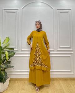 Gamis Melayu Bordir Aceh Premium Raihanah Bazargamis77 Seragaman Baju Kurung Set Size S M L XL Jumbo