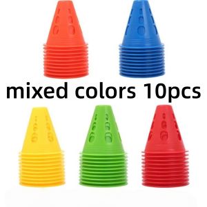 10pcs Colorful Windproof Porous Skate Plastic Marker Cones Roller Football Marking Cup Multi-purpose Soccer Training Equipment