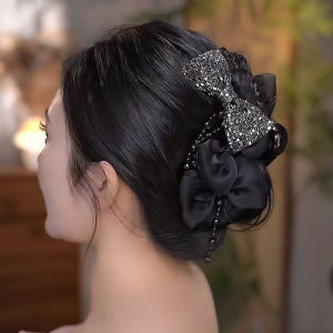 Korean Style Butterfly Knot Hair Clip Womens New 2025 Advanced Feeling Hair Accessories Bob Hair Claw Clip Volumizing Shark Clamp