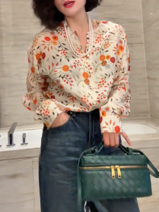 QINGNAER | Spring New Design Print Shirt