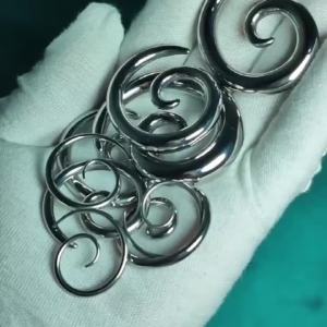 1PC Stainless Steel Spiral Ear Weights Ear Expander Twist Ear Plugs Stretching Tapers Ear Gauges Piercing Jewely