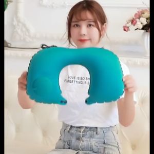 SG U-Shape Inflatable Office Pillow Neck Pillow Neck Travel Pillow Folding Press Type Pillows