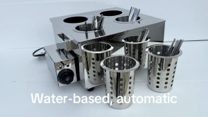 4-hole Water Base Immersion Spoon and Fork organizer with Automatic Controller perforated holders