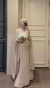 【READY STOCK】 Jubah Abaya Dress BAJU RAYA 2025 Muslim Long Dress Muslim Fashion Slim sleeve Mermaid Dress Sesuai untuk bridemaids/kenduri/tunang/raya