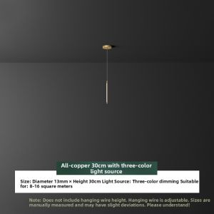 ZHENMEIJU | Nordic Solid Copper Bedside Pendant Light