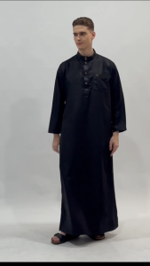 DELIFAZ-Afkar Jubah Pria Dewasa Mengkilap Polos Lengan Manset Terbaru