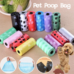 15pcs/Roll Pet Poop Bags Disposable Pet Waste Bags Dog Waste Bags Design Pet Poop Clean Pick Up Bone Bag Dispenser Tools
