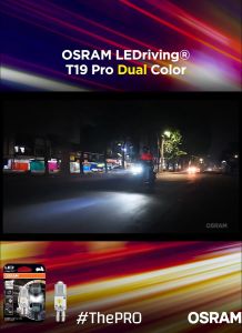 Osram LEDriving HL PRO Dual Color T19 H6 M5 AC DC Kaki1 P15d-25-1 Low Beam Cool White 6000K Putih + High Beam Golden Yellow 3000K Kuning Pekat Mini Projie Projector Proyektor Original Lampu Motor LED Matic Bebek