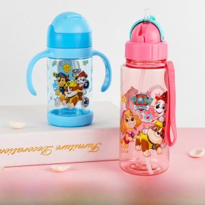 Tritan Material Straw Cup High Temperature Resistant Childrens Water Cup Student Use Baby Bottle Doggie Heroic Team Cartoon