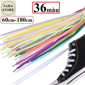 Dây giày dẹt dẹp đủ màu size SAHA942 8mm cột giầy thể thao sneaker boot 60cm 90cm 100cm 120cm 140cm 150cm 160cm 180cm