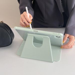 Shockproof 360 Rotatable Acrylic Transparent Case for iPad Air 11 M3 2025 M2 2024 iPad Pro 11 inch 2024 iPad Air 5th 4th Gen 10.9 inch with Pencil Holder