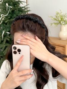 Retro Korean Crystal Wrapped Headband High Hairline Fashionable Hair Accessories Elegant Hair Ornaments for Women