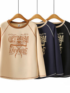 Áo Thun Nữ Dáng Rộng Cổ Tròn in Chữ Mùa Thu Phong Cách Hàn Quốc Dài Tay in Họa Tiết Thường Ngày Thân Thiện Với Da Thoáng Khí