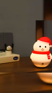 Snowman Silicone Lamp LED Night Light Touch Sensor Silicone Animal Lamp Gift Supplies Ambience Light Surprise Gift for Home Decor