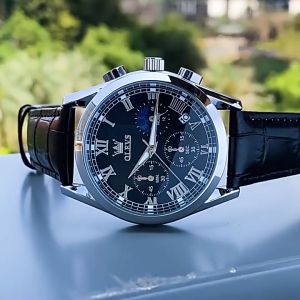 OLEVS 2871 Luxury Fashion Glass Quartz Analog Leather Men Watch Casual Leather Strap Men Wristwatch Luxury Timepieces