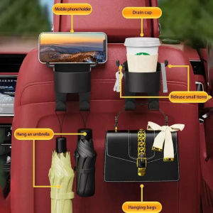 【Ann-Car】Multifunctional Car Hook Water Cup Holder Seat Back Headrest Storage Rack Mobile Beverage Storage and Storage Box Car Accessories
