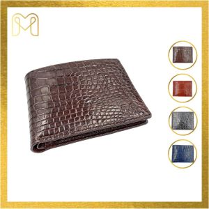 Ví nam ví da cá sấu một mặt dáng ngang cao cấp chính hãng Men Leather M8V61BB quà tặng sinh nhật đẹp sang trọng bóp nam da thật hàng hiệu giá rẻ