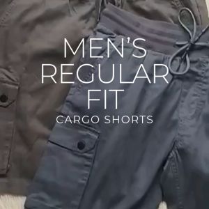 MENS VINTAGE REGULAR FIT DRAWSTRING CARGO SHORTS