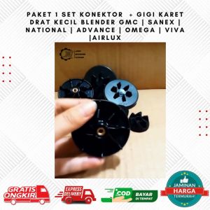 JMT - Paket Konektor Blender  + Gigi Karet Drat Lubang Kecil Blender GMC | Sanex | Nasional | advance | Viva | Omega | Airlux