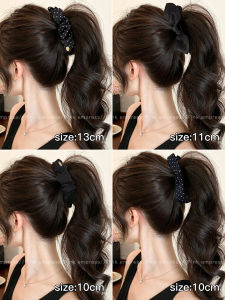 PINK EMPRESS | Non-slip High Ponytail Hair Clip Polka Dot Black