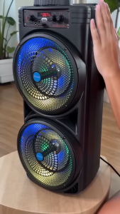 Lucky Home 18 Inch Portable Bluetooth Speaker Karaoke with Mic RGB Light USB TF Card AUX Stereo Sound Wireless Speaker Super Bass Deep Bass 3D HiFi Audio System Party Speaker Loud Subwoofer Outdoor Home KTV Camping Beach Picnic Music Player Multimedia