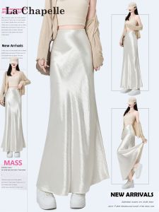 La Chapelle | Vinegar Acetate Satin Skirt A-Line Fish Tail High Waist