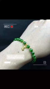 lắc tay nữ vàng tây đá diopside tự nhiên vip mix charm cỏ 4 lá vàng tây vòng tay đá phong thuỷ hợp mệnh hoả mệnh mộc trang sức thiết kế đủ hoá đơn thẻ bảo hành