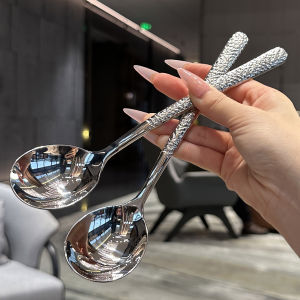 Luxurious Hammered 316 Stainless Steel Western Dinner Spoon Main Course Soup Spoon Chinese Lady Owner Personal Use