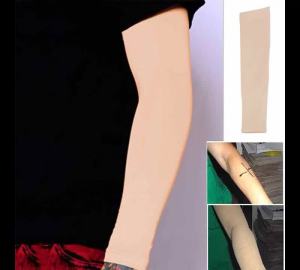 Forearm Tattoo Cover Up Compression Sleeves Skin Color Concealer Cycling Sports Sun Protection Elastic Long Sleeves Arm Cover